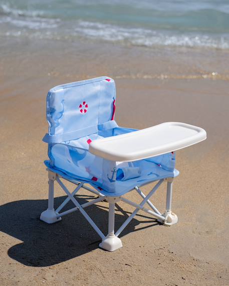 Chaise bebe pliable avec tablette portable Bleu+Rose 3 - vertbaudet enfant 