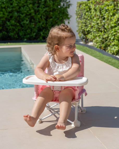 Chaise bebe pliable avec tablette portable Rose 3 - vertbaudet enfant 