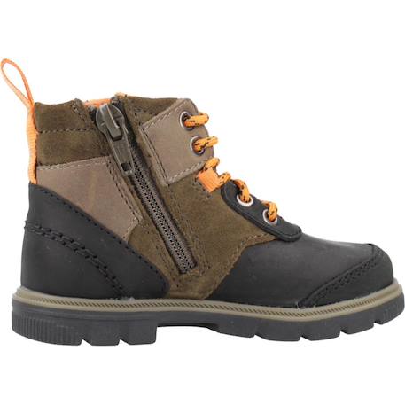 Botte bébé cuir cuir lorcam hike t combi Vert khaki 1 - vertbaudet enfant 