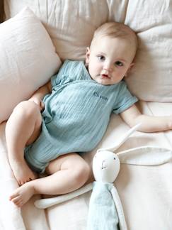 -Body bébé personnalisable en gaze de coton ouverture naissance