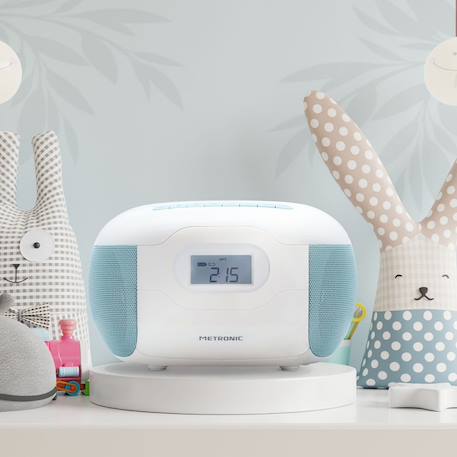 Lecteur cd radio céleste bluetooth, mp3 avec port usb, lecteur carte micro sd Bleu+Rose+Vert 5 - vertbaudet enfant 
