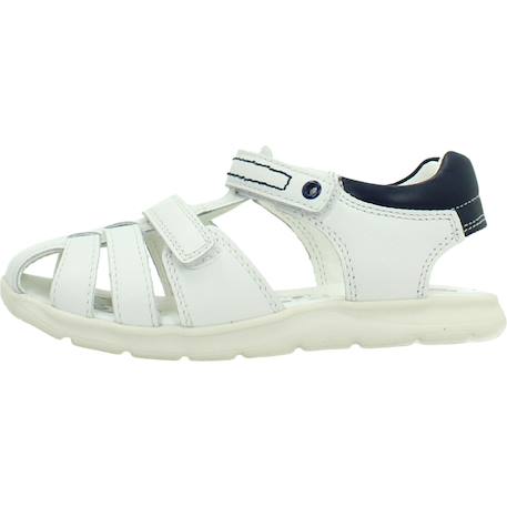Sandale enfant cuir Blanc 300+Bleu 800 2 - vertbaudet enfant 
