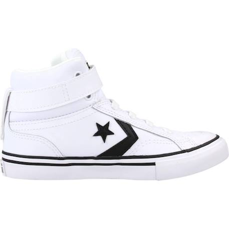 Baskets enfant garçon en cuir Blanc et noir 1 - vertbaudet enfant 