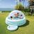 Petite piscine pastelle avec ombrelle Bleu et blanc 2 - vertbaudet enfant 