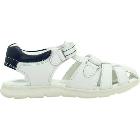 Sandale enfant cuir Blanc 300+Bleu 800 1 - vertbaudet enfant 