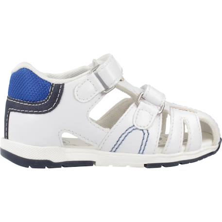 Sandale bébé synthétique Blanc+Bleu marine 1 - vertbaudet enfant 