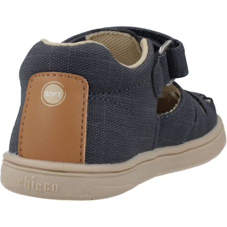 Sandale bébé textile Beige 400+Bleu 800 9 - vertbaudet enfant 