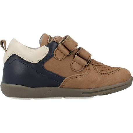 Derby bébé cuir graf Bleu 800+Marron 590 7 - vertbaudet enfant 