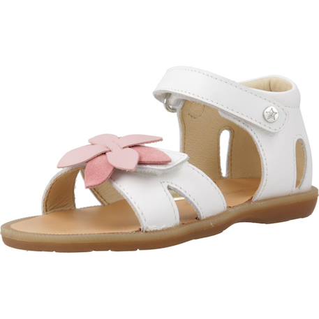 Sandale bébé cuir sylvia Blanc 4 - vertbaudet enfant 