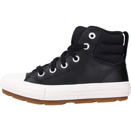 Baskets enfant garçon en cuir Noir 2 - vertbaudet enfant 