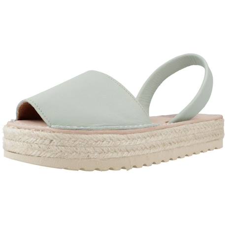 Sandale enfant cuir s irene Beige+Blanc+Vert jade 16 - vertbaudet enfant 