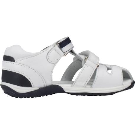 Sandale bébé cuir Blanc 300+Noir 800 1 - vertbaudet enfant 