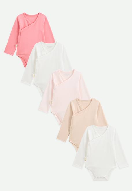 Bébé-Lot de 5 bodies bébé manches longues ouverture croisée louison