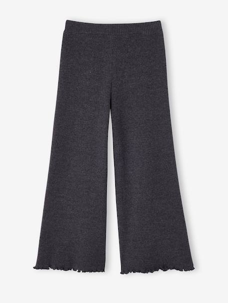 Legging large fille gris chiné+taupe 2 - vertbaudet enfant 