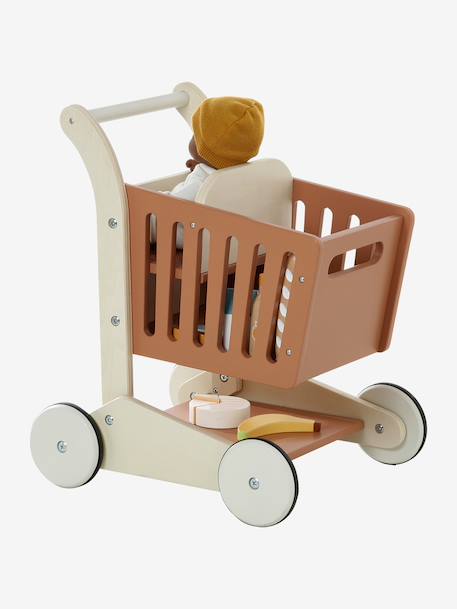 Grand chariot de course porte-poupée en bois FSC® blanc+caramel 9 - vertbaudet enfant 