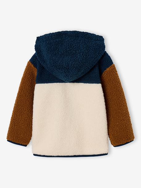 Gilet zippé à capuche garçon bleu moyen+vert sapin 4 - vertbaudet enfant 