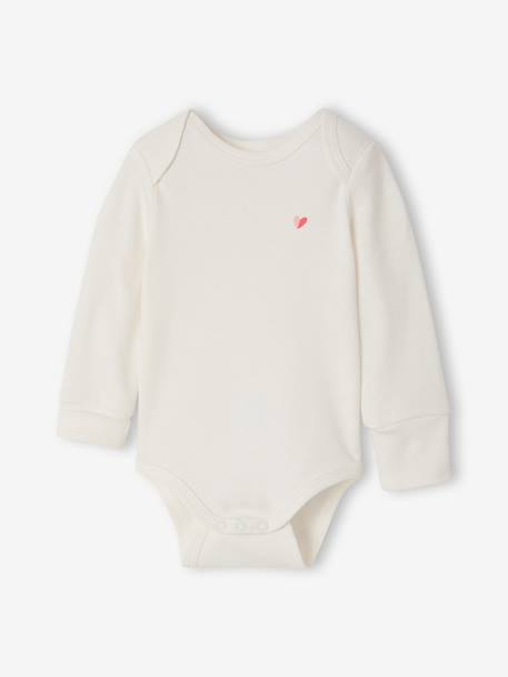 Lot 5 bodies manches longues bébé fille écru 2 - vertbaudet enfant 