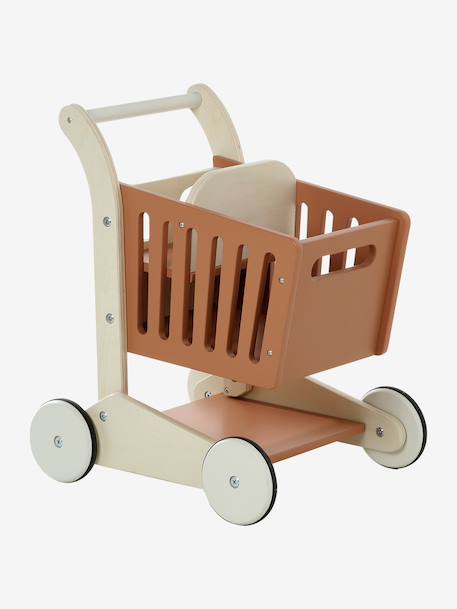 Grand chariot de course porte-poupée en bois FSC® blanc+caramel 7 - vertbaudet enfant 