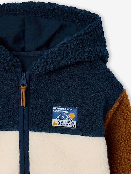 Gilet zippé à capuche garçon bleu moyen+vert sapin 5 - vertbaudet enfant 