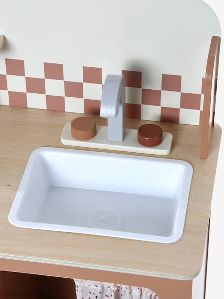 Cuisine en bois FSC® avec accessoires caramel+écru+rose+vert sauge 5 - vertbaudet enfant 