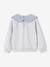 Sweat fille col claudine broderie anglaise écru+gris chiné+mauve+rose pâle+rouge 6 - vertbaudet enfant 