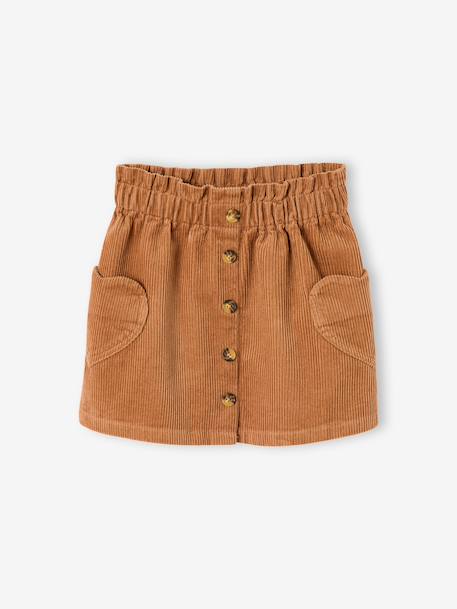Jupe en velours poches coeur fille anthracite+bleu canard+camel+mauve 7 - vertbaudet enfant 