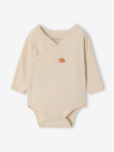 Lot de 5 bodies naissance manches longues beige chiné 2 - vertbaudet enfant 