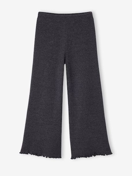 Legging large fille gris chiné+taupe 1 - vertbaudet enfant 