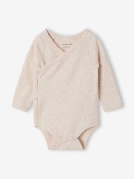 Lot de 5 bodies naissance manches longues beige chiné 5 - vertbaudet enfant 