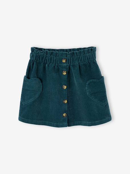 Jupe en velours poches coeur fille anthracite+bleu canard+camel+mauve 4 - vertbaudet enfant 