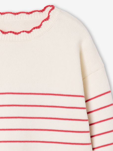 Pull fille manches longues framboise+marine+rose 3 - vertbaudet enfant 