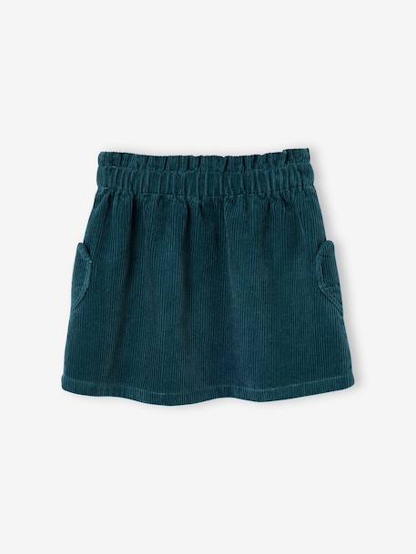 Jupe en velours poches coeur fille anthracite+bleu canard+camel+mauve 5 - vertbaudet enfant 