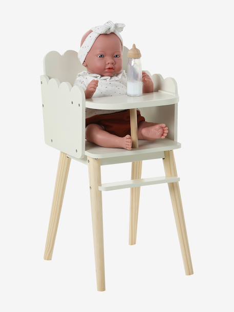 Chaise haute poupon feston en bois FSC® blanc 2 - vertbaudet enfant 