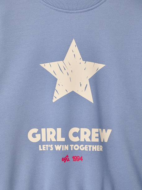 Sweat fille col rond manches longues bleu chambray+gris chiné 6 - vertbaudet enfant 