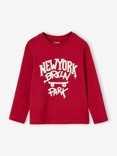 T-shirt manches longues garçon anthracite+blanc+cappuccino+rouge+vert sauge 16 - vertbaudet enfant 