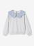 Sweat fille col claudine broderie anglaise écru+gris chiné+mauve+rose pâle+rouge 5 - vertbaudet enfant 