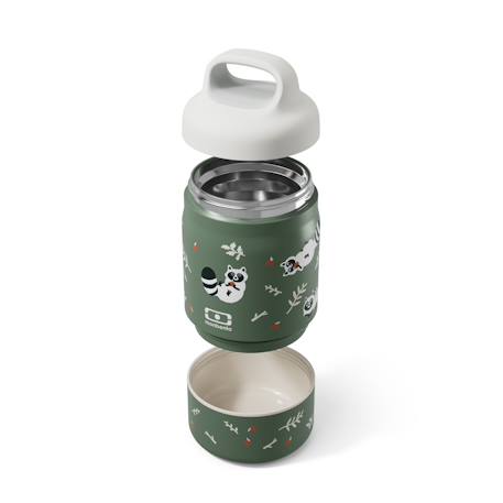 Lunch box isotherme 2 compartiments 500ml handy Bleu wolf+Cannelle fox+Vert raccoon 15 - vertbaudet enfant 