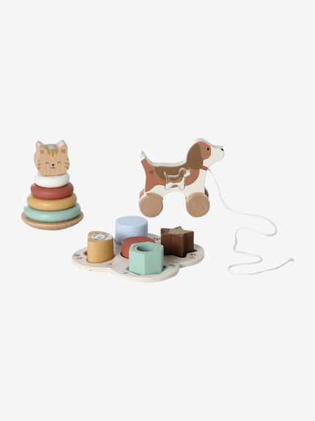 Coffret de 3 jouets d'éveil en bois FSC® Big Family 3 - vertbaudet enfant 