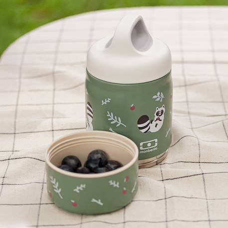 Lunch box isotherme 2 compartiments 500ml handy Bleu wolf+Cannelle fox+Vert raccoon 17 - vertbaudet enfant 