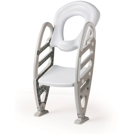 Toilettes d'apprentissage avec échelle pour enfant Blanc et gris 1 - vertbaudet enfant 
