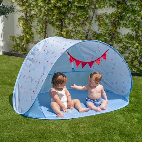 Tente de plage enfant pliante polyester Bleu+Rose 1 - vertbaudet enfant 