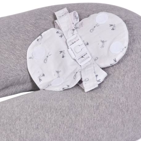 Coussin d'allaitement et de grossesse 3en1 multirelax Gris chiné lapins+Lapins 2 - vertbaudet enfant 