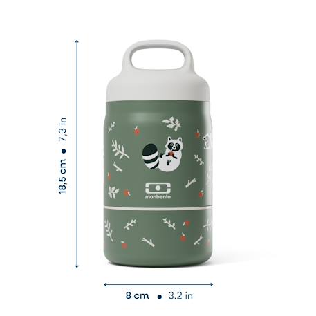 Lunch box isotherme 2 compartiments 500ml handy Bleu wolf+Cannelle fox+Vert raccoon 16 - vertbaudet enfant 