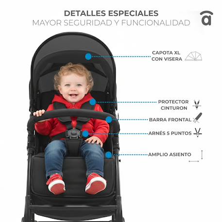 Poussette urbaine légère et compacte Milan Noir et violet 5 - vertbaudet enfant 