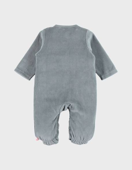 Pyjama bébé velours brodé Vert 3 - vertbaudet enfant 