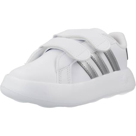 Baskets garçon en textile à scratch court classique Blanc white 4 - vertbaudet enfant 