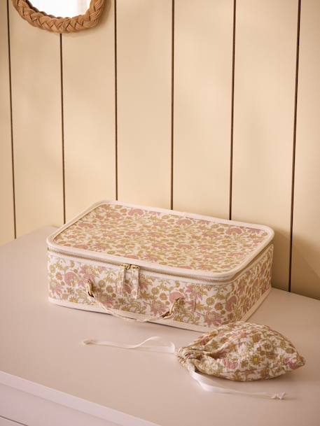 Valisette en tissu - imprimé albertine Imprimé  bali corail+Imprimé  famrer vert 3 - vertbaudet enfant 