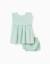 Robe et bloomer en coton et lin Vert clair 1 - vertbaudet enfant 