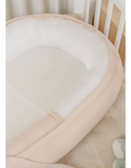 Réducteur de lit mousseline de coton bio Beige 3 - vertbaudet enfant 
