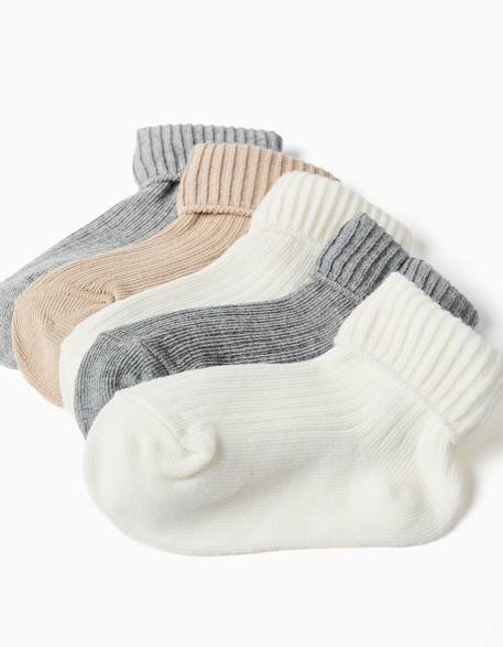 Pack 5 paires de chaussettes côtelées Multicolore 2 - vertbaudet enfant 